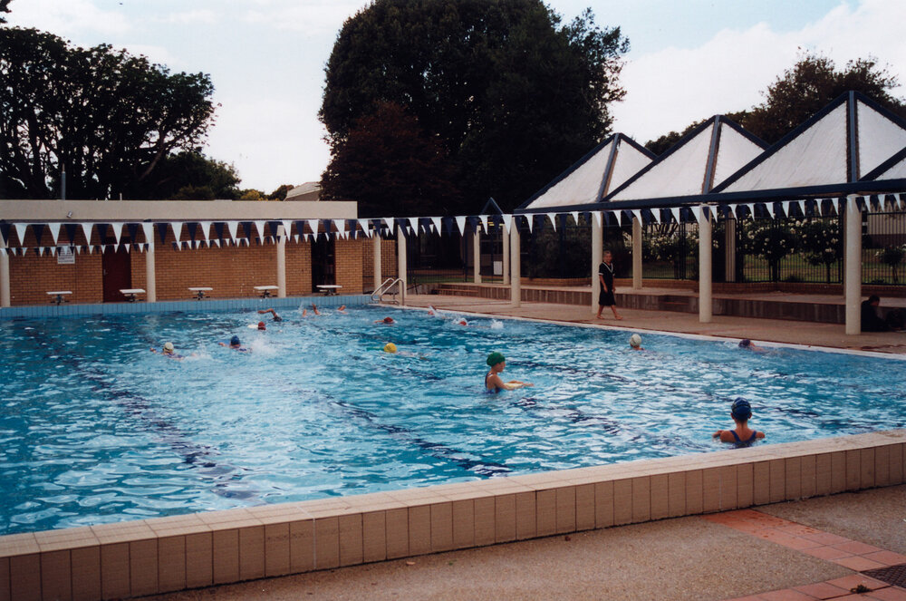Swimming in the school pool