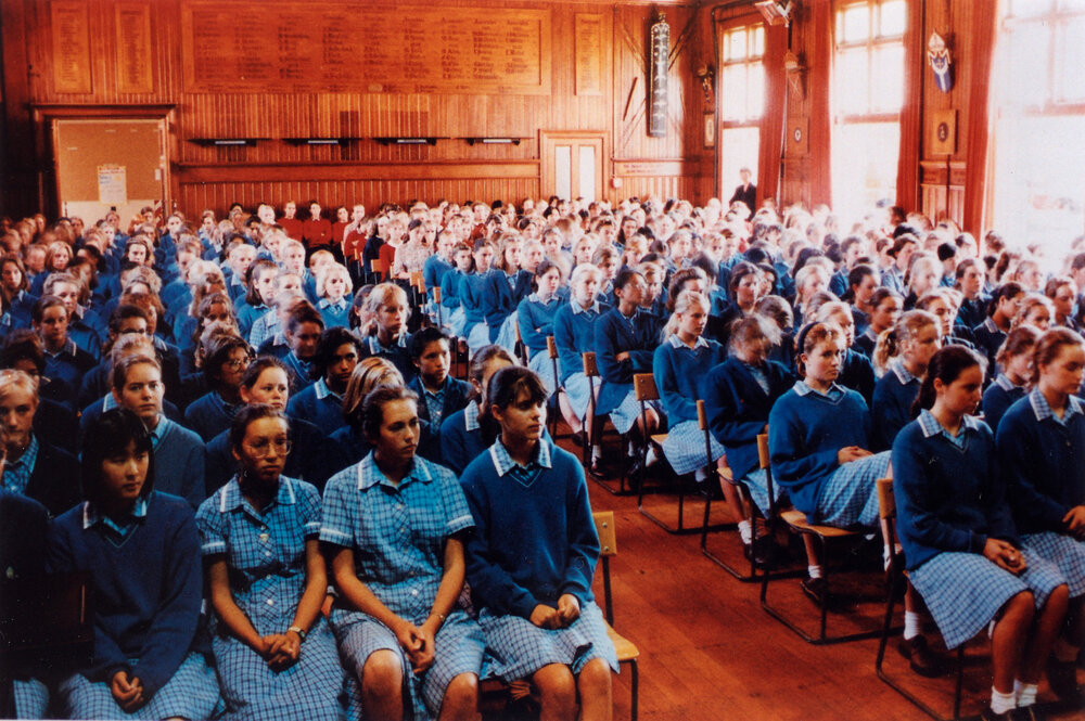 Students attending an assembly