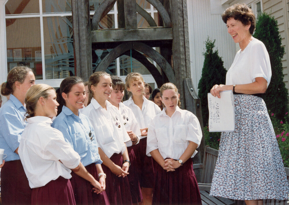 Miss Jones with students