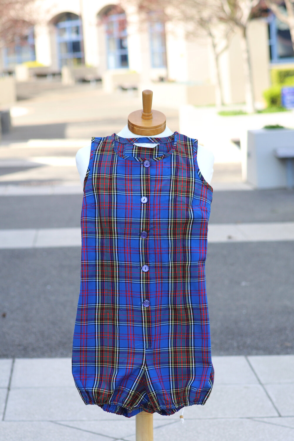 Tartan romper suit (1970s to 1980s)