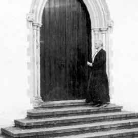 Miss Pulling Outside Chapel