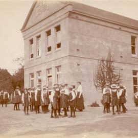 Students outside Concrete Block